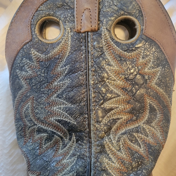 Loredo Cowboy Boots Pull cut outs Snake Skin Texture - Picture 6 of 8